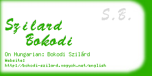 szilard bokodi business card